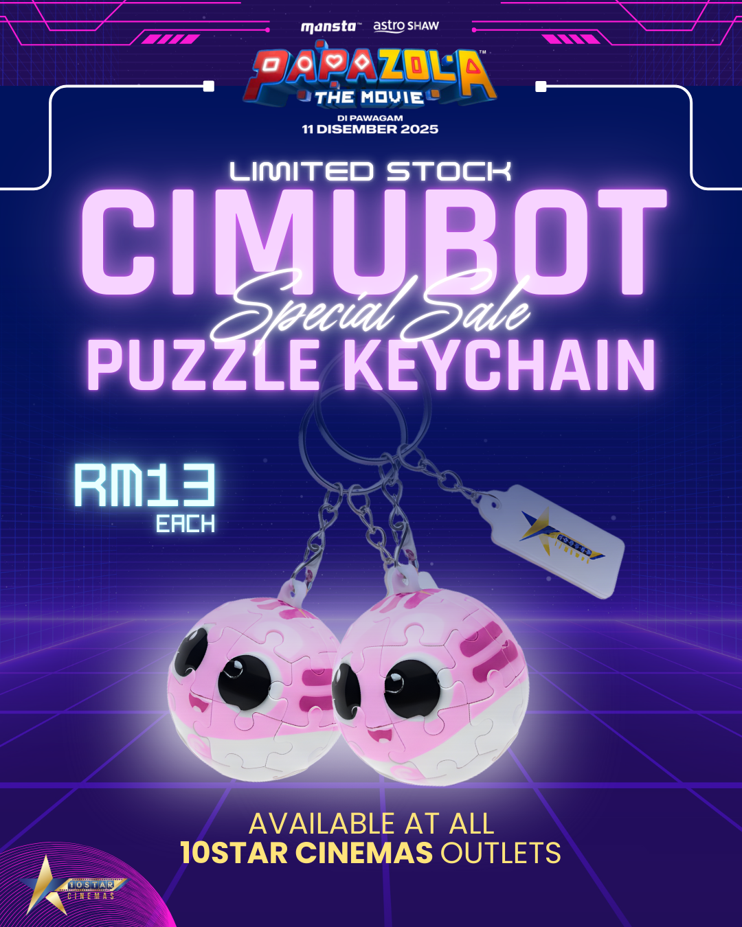 LIMITED EDITION CIMUBOT Puzzle Keychain - Papa Zola The Movie