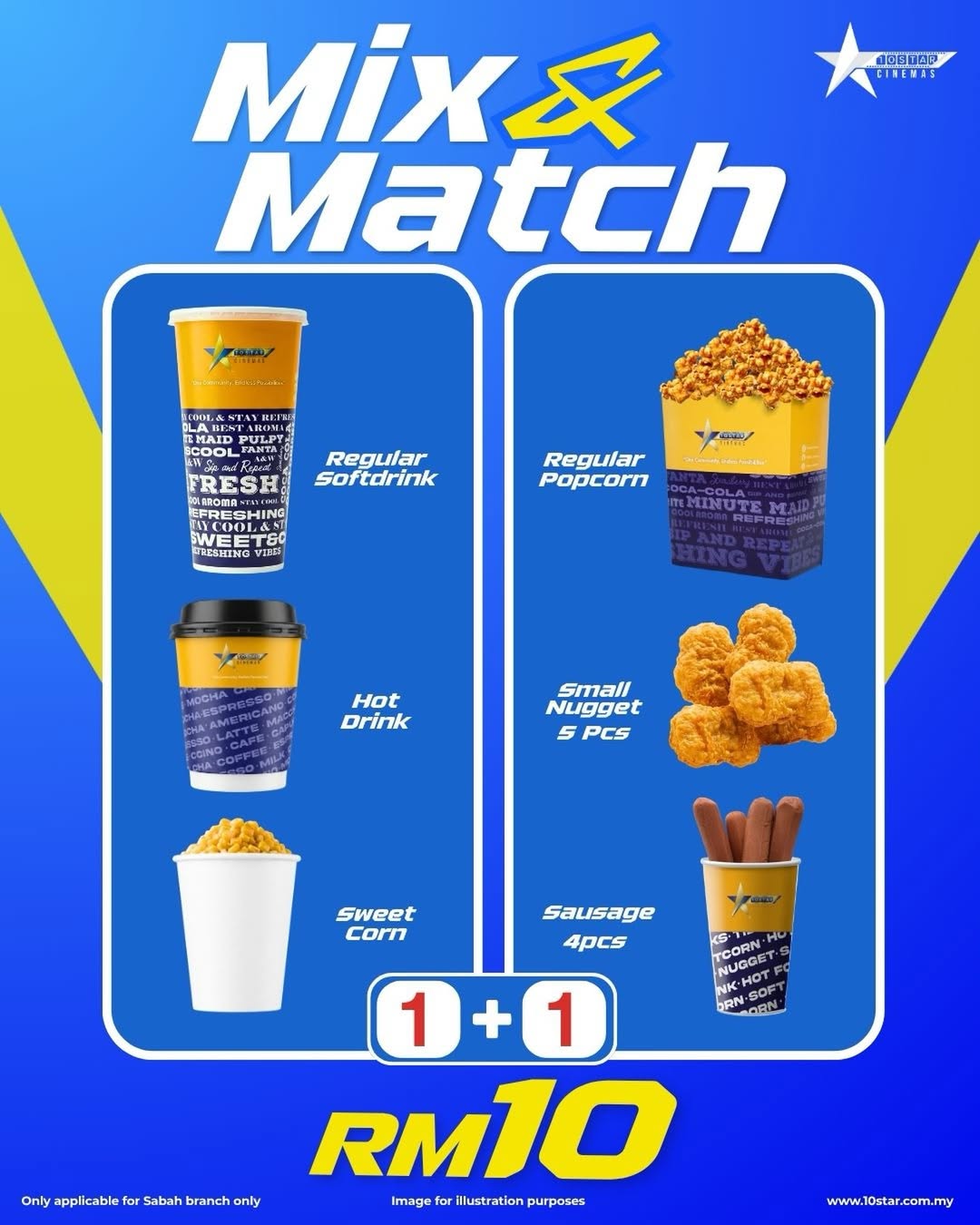 Sempena Hari Malaysia, nikmati tawaran Mix & Match 1+1 pada harga RM10 sahaja!